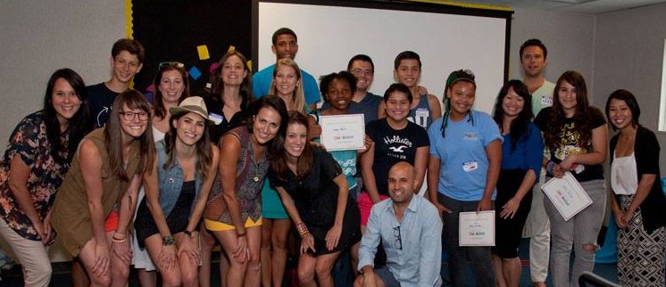 Students posed with the Catalyst Week participants after they completed their workshop.